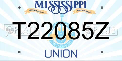 T22085Z Mississippi License Plate