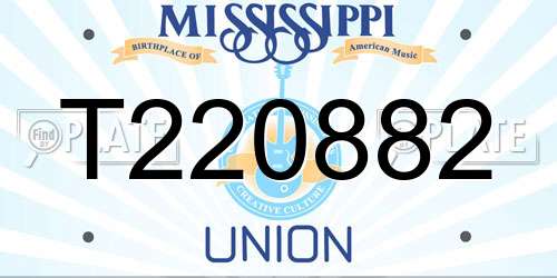 T220882 Mississippi License Plate