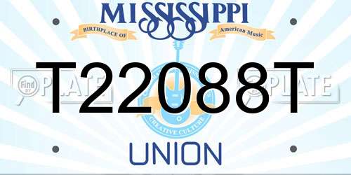 T22088T Mississippi License Plate