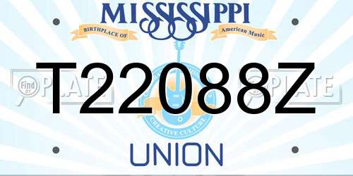 T22088Z Mississippi License Plate