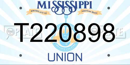 T220898 Mississippi License Plate