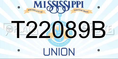 T22089B Mississippi License Plate