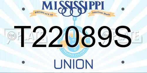 T22089S Mississippi License Plate