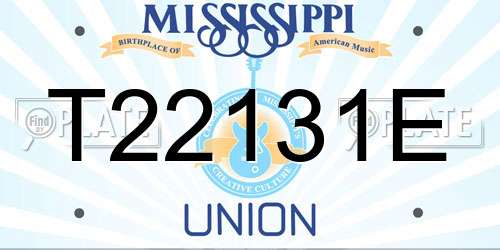 T22131E Mississippi License Plate