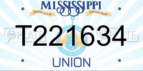 T221634 Mississippi License Plate