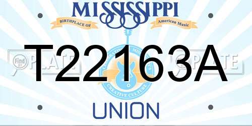 T22163A Mississippi License Plate