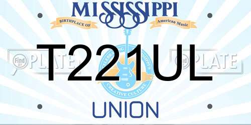 T221UL Mississippi License Plate
