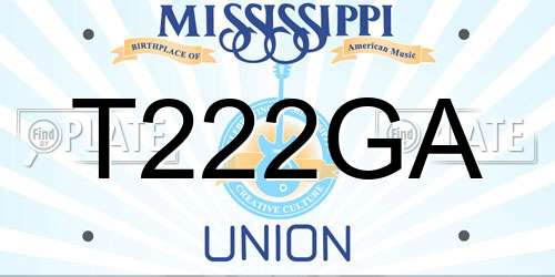 T222GA Mississippi License Plate