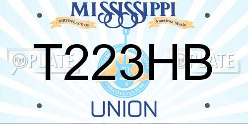 T223HB Mississippi License Plate