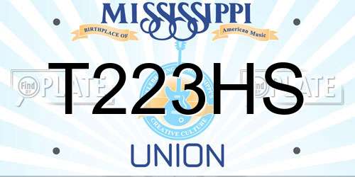 T223HS Mississippi License Plate