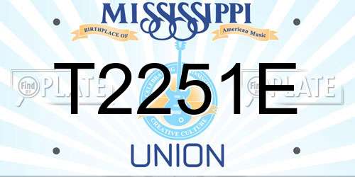 T2251E Mississippi License Plate