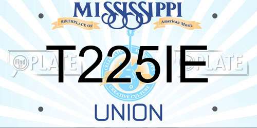 T225IE Mississippi License Plate