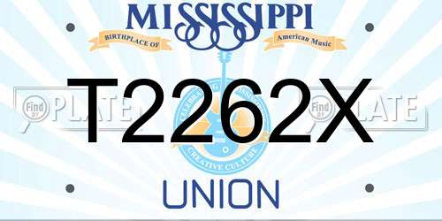 T2262X Mississippi License Plate