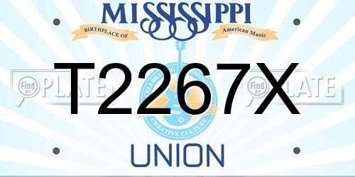 T2267X Mississippi License Plate