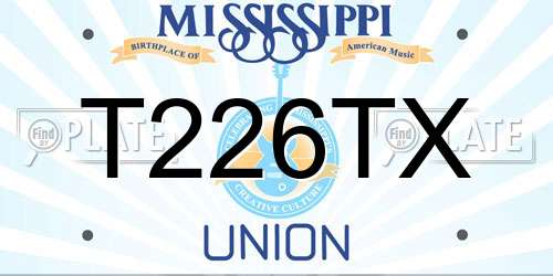 T226TX Mississippi License Plate