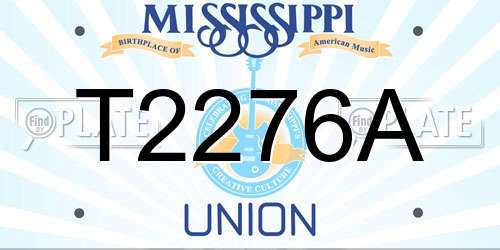 T2276A Mississippi License Plate