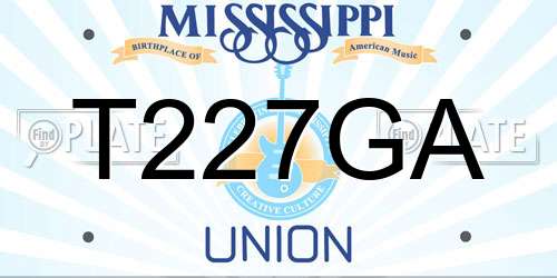 T227GA Mississippi License Plate