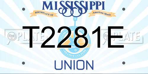T2281E Mississippi License Plate