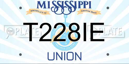 T228IE Mississippi License Plate