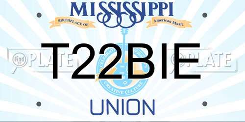 T22BIE Mississippi License Plate