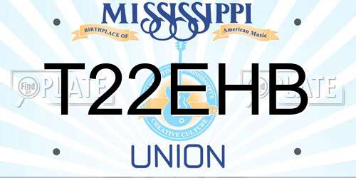 T22EHB Mississippi License Plate