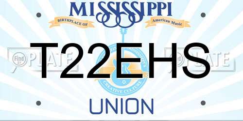 T22EHS Mississippi License Plate