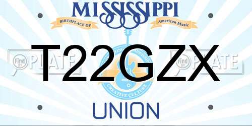 T22GZX Mississippi License Plate