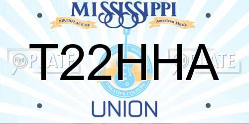 T22HHA Mississippi License Plate