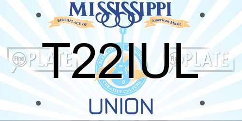 T22IUL Mississippi License Plate