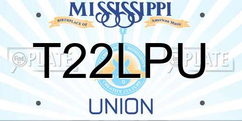 T22LPU Mississippi License Plate