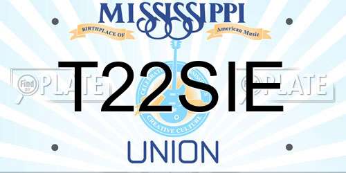 T22SIE Mississippi License Plate