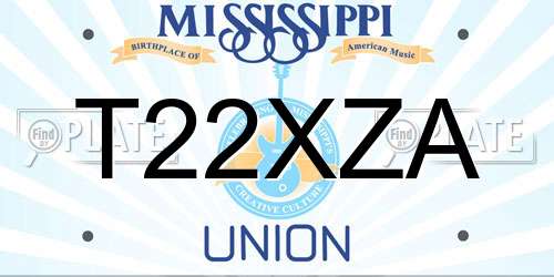 T22XZA Mississippi License Plate