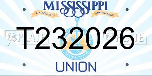 T232026 Mississippi License Plate