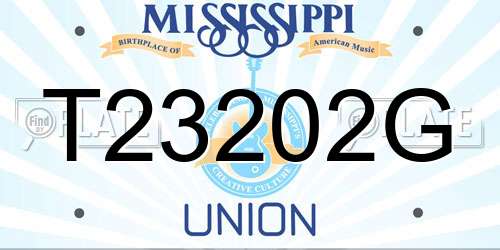 T23202G Mississippi License Plate