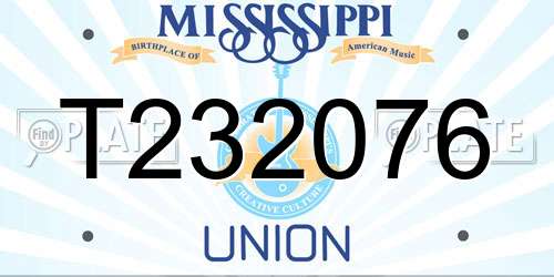 T232076 Mississippi License Plate