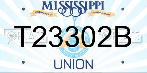 T23302B Mississippi License Plate