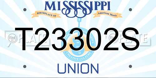 T23302S Mississippi License Plate