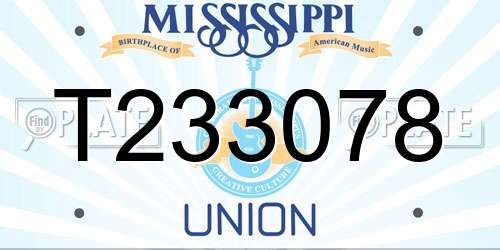 T233078 Mississippi License Plate