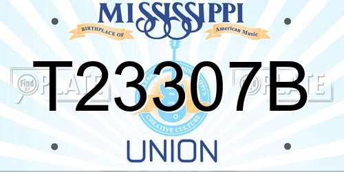 T23307B Mississippi License Plate