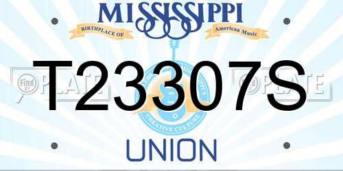 T23307S Mississippi License Plate