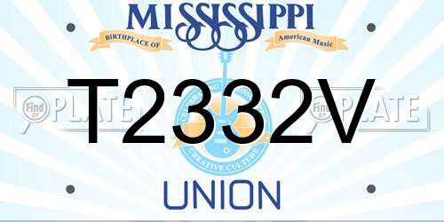 T2332V Mississippi License Plate
