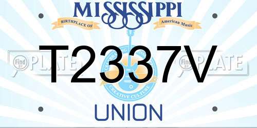 T2337V Mississippi License Plate