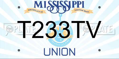 T233TV Mississippi License Plate