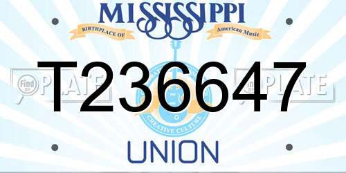 T236647 Mississippi License Plate