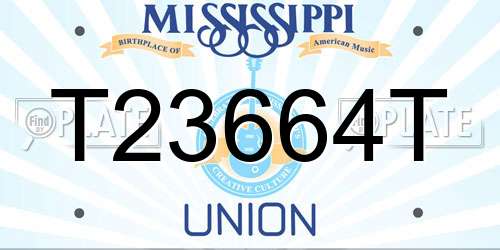 T23664T Mississippi License Plate