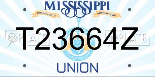 T23664Z Mississippi License Plate