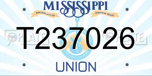 T237026 Mississippi License Plate