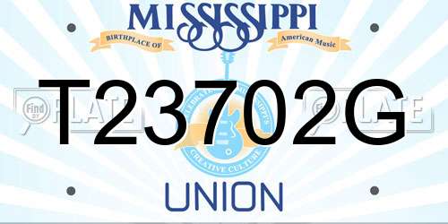T23702G Mississippi License Plate