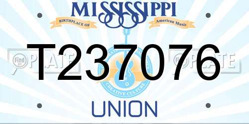 T237076 Mississippi License Plate