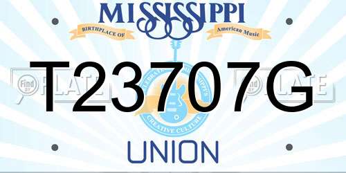 T23707G Mississippi License Plate